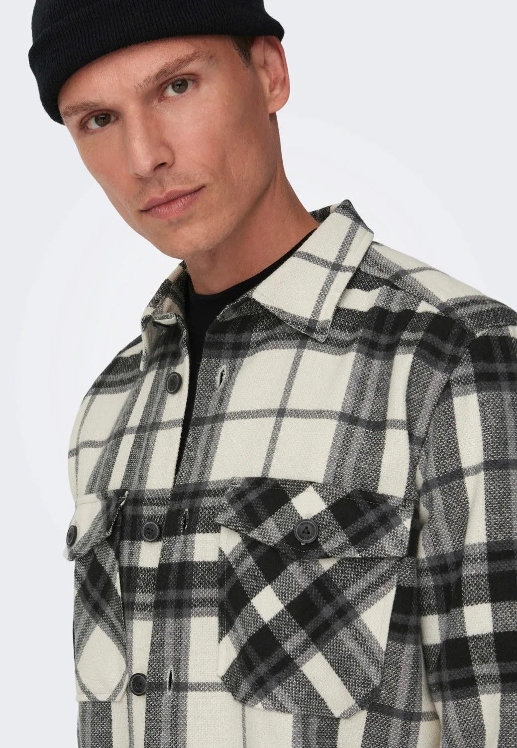 Only & Sons - Milo Check Cloud Dancer - Shirt
