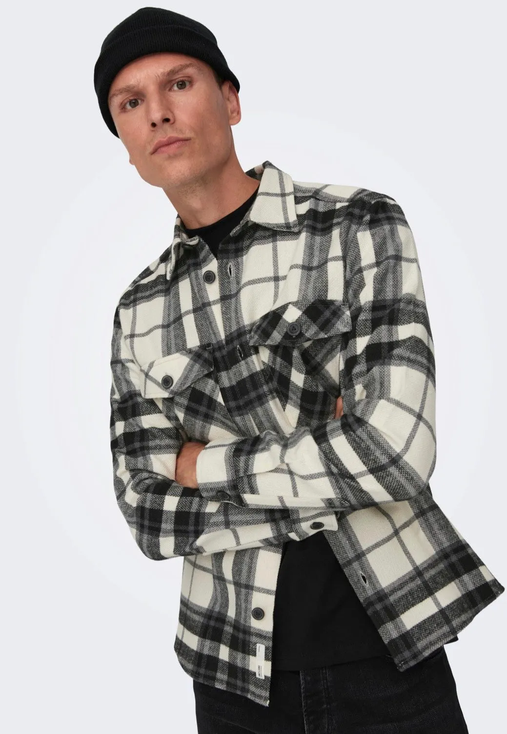 Only & Sons - Milo Check Cloud Dancer - Shirt
