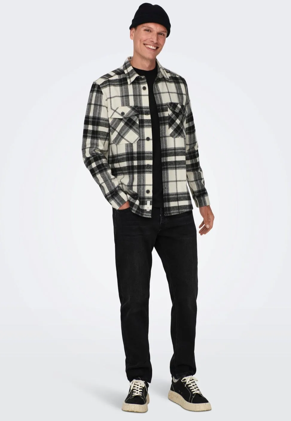 Only & Sons - Milo Check Cloud Dancer - Shirt