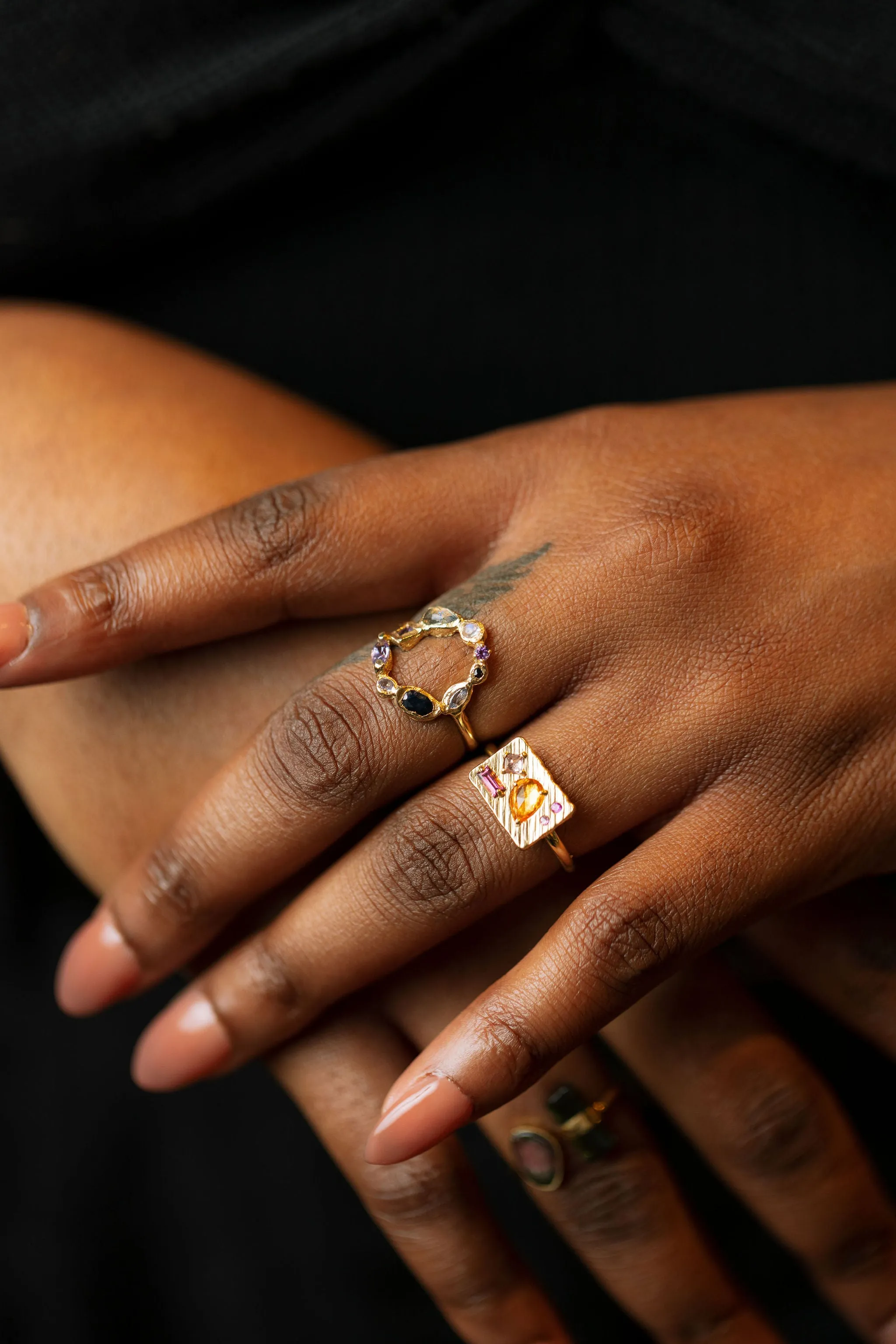 Orange Bouquet Collage Ring