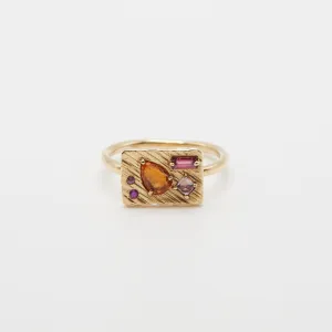 Orange Bouquet Collage Ring
