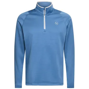 Puma Waffle Fleece 1/4 Zip Sweater - Blue Horizon