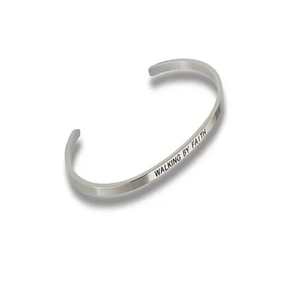 "Walking By Faith" Silver Embracelet