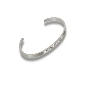"Walking By Faith" Silver Embracelet
