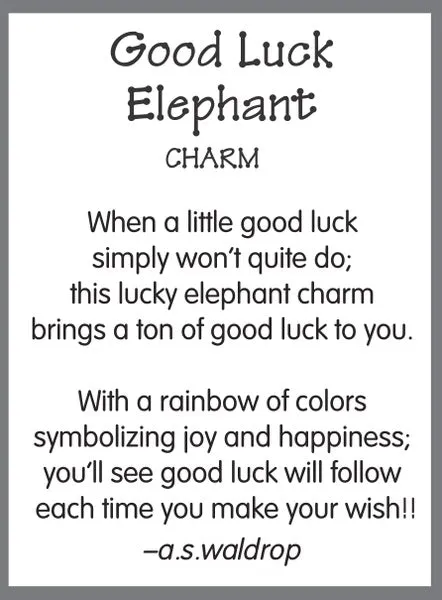 Rainbow Color Good Luck Elephant Pocket Token Charm
