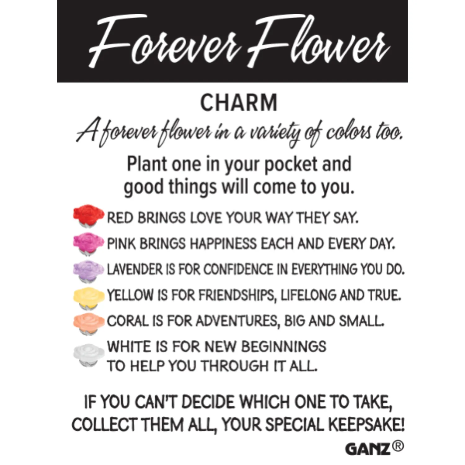 Rose Forever Flower Token Charm