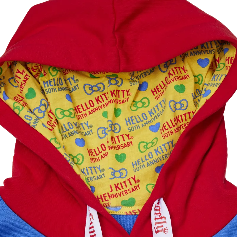 Sanrio Hello Kitty 50th Anniversary Color Block Unisex Hoodie
