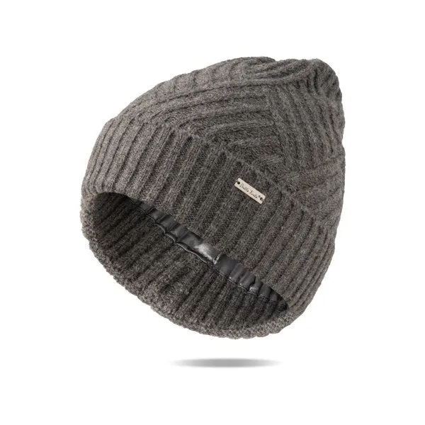 Silky Satin Lining Knit Beanie Hat