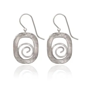Spirit by Silver Forest Coil In Soft Square Earrings in Silver