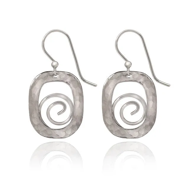 Spirit by Silver Forest Coil In Soft Square Earrings in Silver