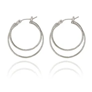 Spirit by Silver Forest Double Interlocking Hoop Earrings in Silver
