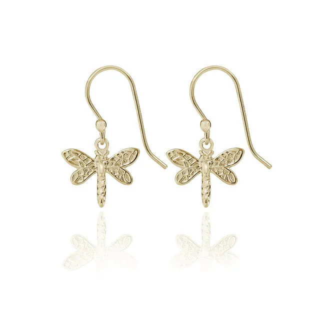 Spirit by Silver Forest Dragonfly Dangle Earrings in Gold