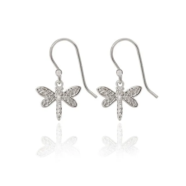 Spirit by Silver Forest Dragonfly Dangle Earrings in Silver