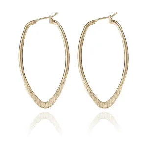 Spirit by Silver Forest Hammered Olive Hoop Earrings in Gold