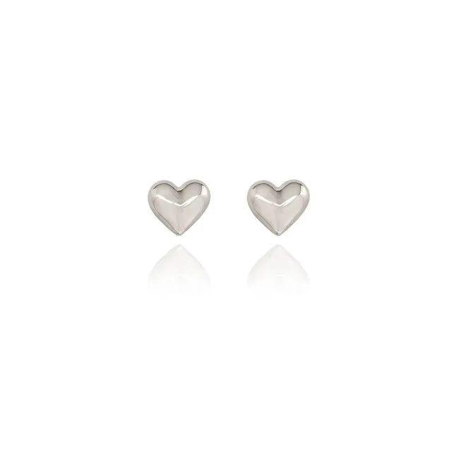 Spirit by Silver Forest Heart Stud Earrings in Silver