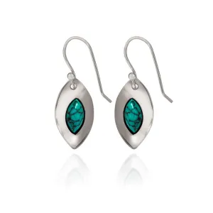 Spirit by Silver Forest Marquis with Turquois Earrings in Silver