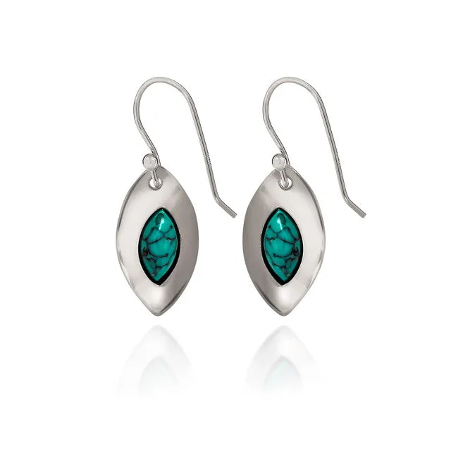 Spirit by Silver Forest Marquis with Turquois Earrings in Silver