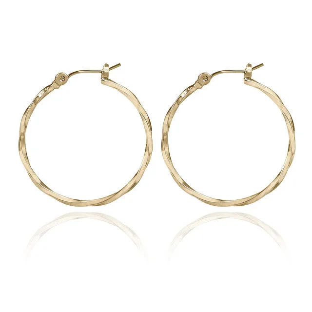 Spirit by Silver Forest Medium Twisted Hoop Earrings in Gold