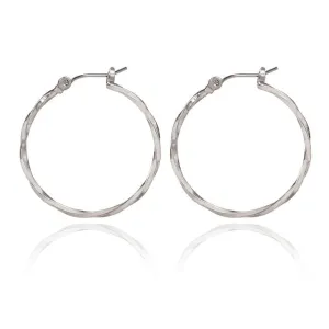 Spirit by Silver Forest Medium Twisted Hoop Earrings in Silver