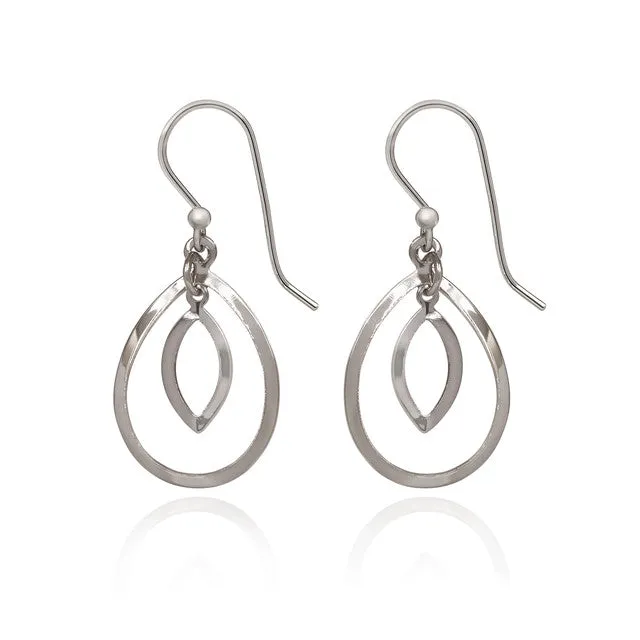 Spirit by Silver Forest Open Shapes Duet Earrings in Silver