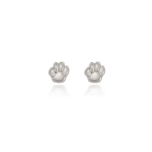 Spirit by Silver Forest Paw Print Stud Earrings in Silver