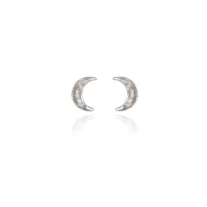 Spirit by Silver Forest Quarter Moon Stud Earrings in Silver