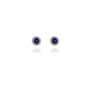 Spirit by Silver Forest Simple Blue Stone Stud Earrings in Silver