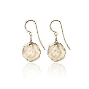 Spirit by Silver Forest Small Hammered Disc Earrings in Gold