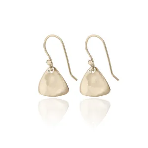 Spirit by Silver Forest Small Hammered Soft Triangle Earrings in Gold