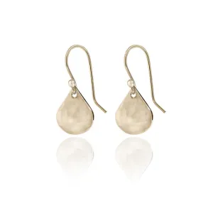 Spirit by Silver Forest Small Hammered Tear Earrings in Gold