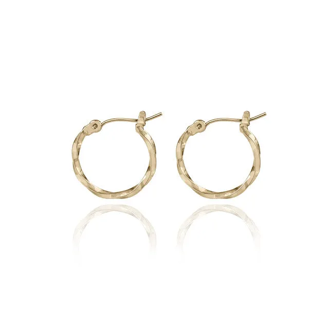 Spirit by Silver Forest Small Twisted Hoop Earrings in Gold