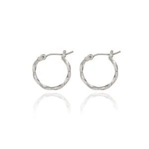 Spirit by Silver Forest Small Twisted Hoop Earrings in Silver