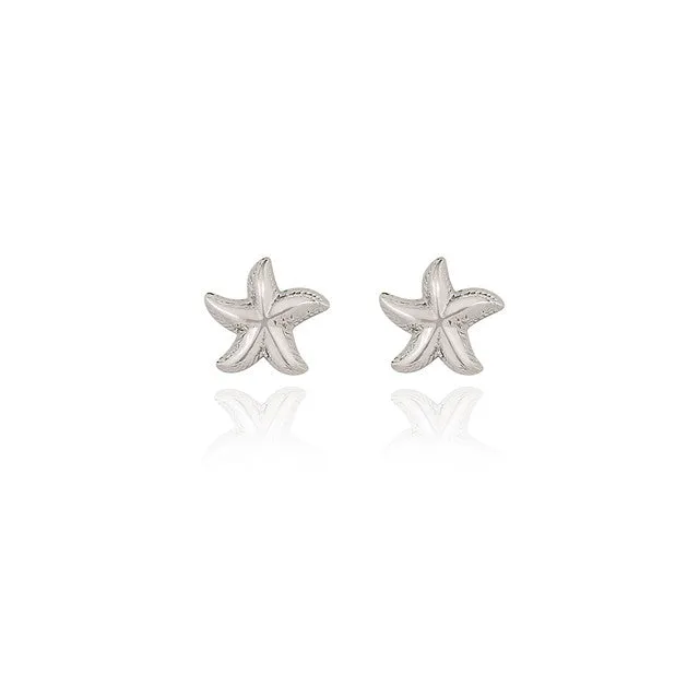 Spirit by Silver Forest Star Fish Stud Earrings in Silver