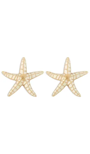 STARFISH EARRINGS IN BEIGE Gloria Lanvin