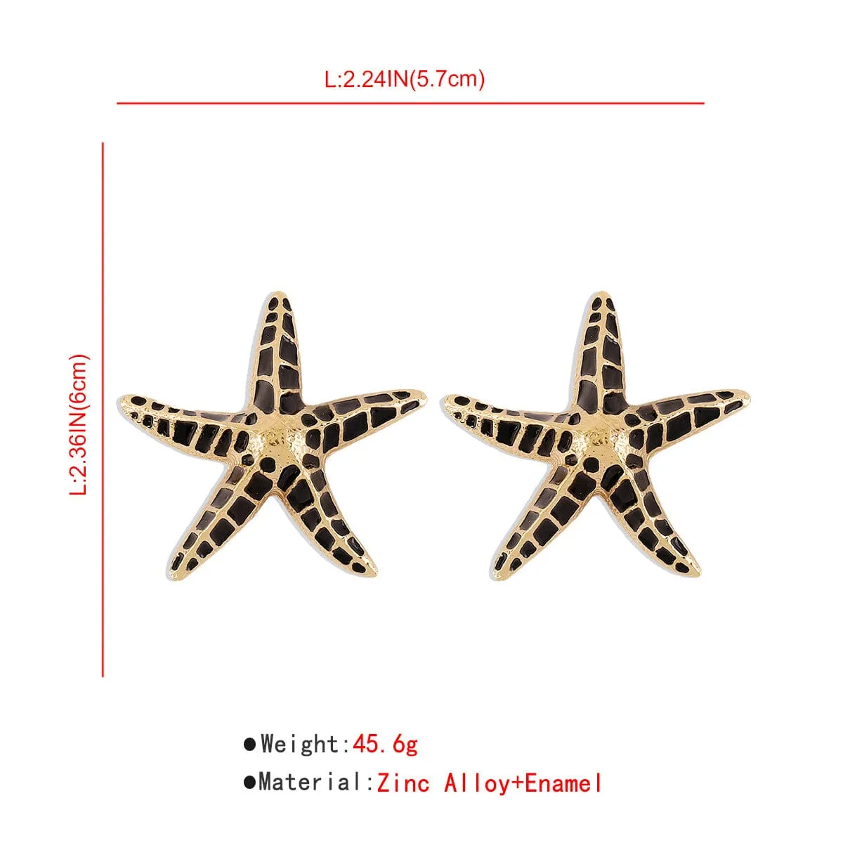 STARFISH EARRINGS IN BLACK Gloria Lanvin