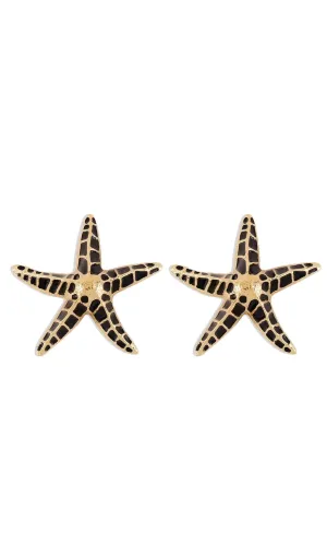 STARFISH EARRINGS IN BLACK Gloria Lanvin