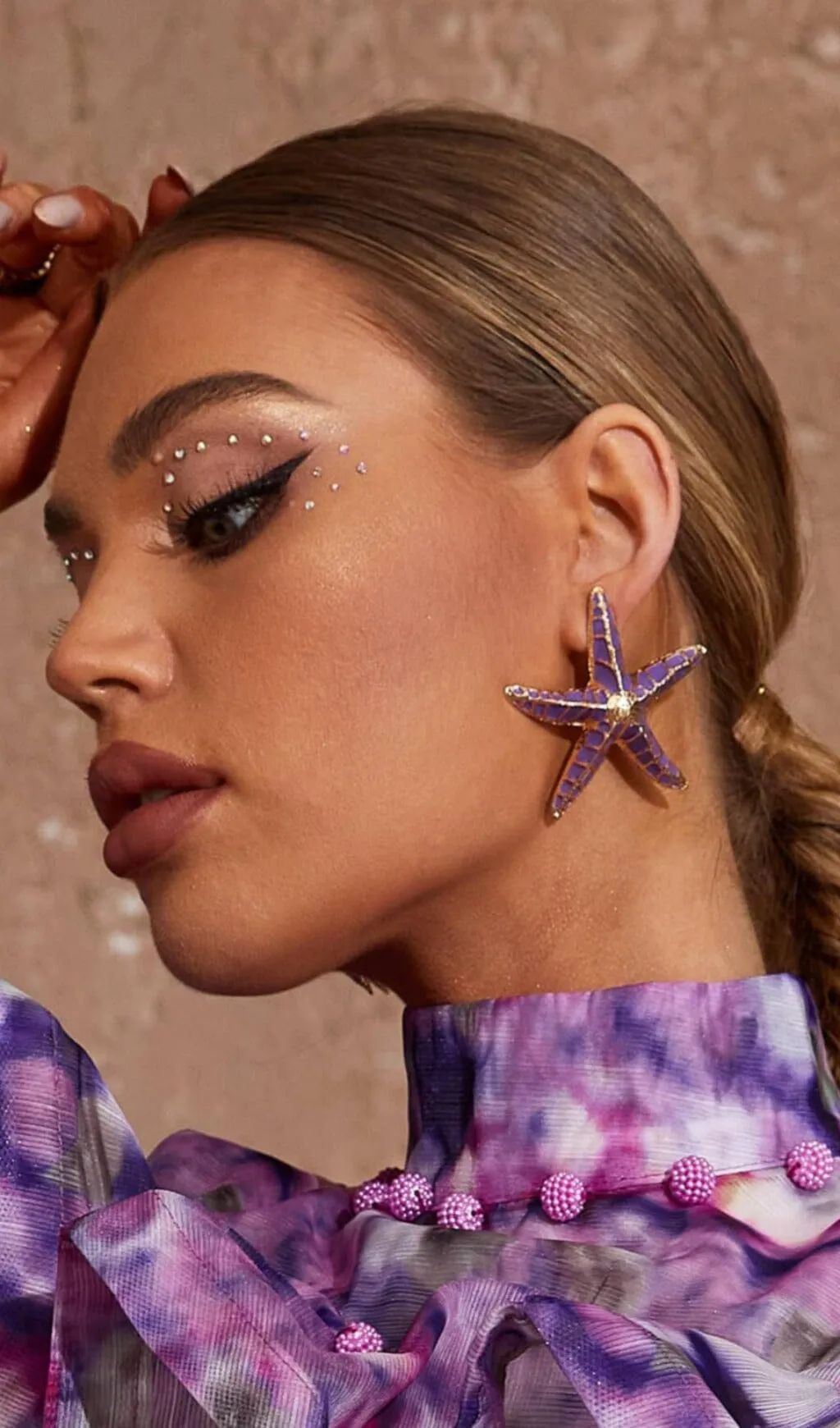 STARFISH EARRINGS IN PURPLE Gloria Lanvin