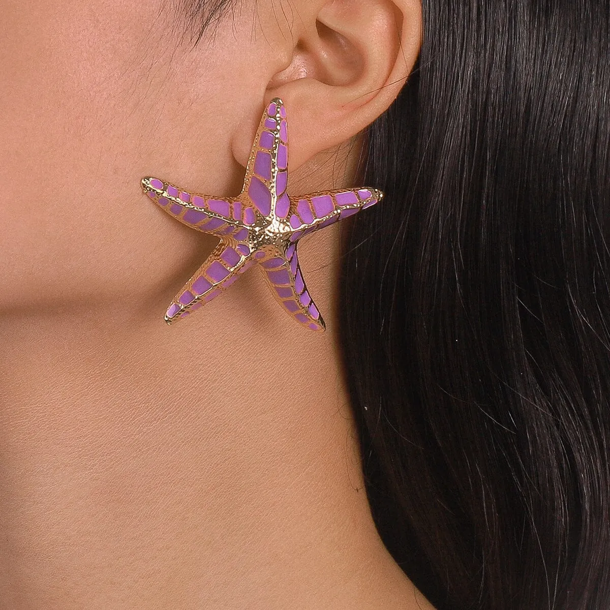 STARFISH EARRINGS IN PURPLE Gloria Lanvin