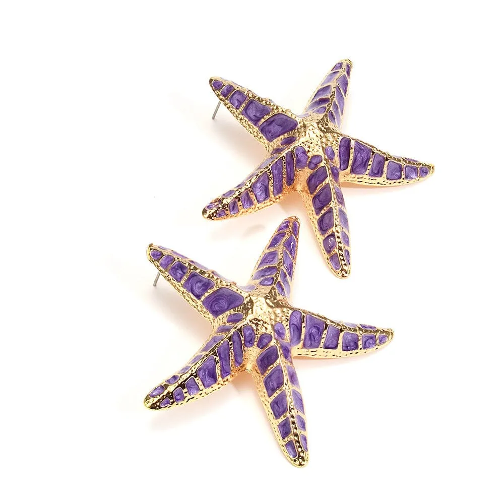 STARFISH EARRINGS IN PURPLE Gloria Lanvin