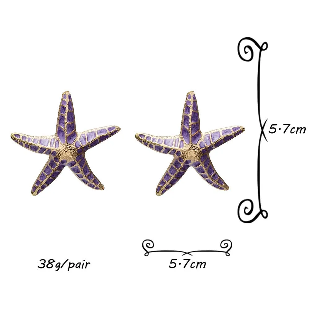 STARFISH EARRINGS IN PURPLE Gloria Lanvin