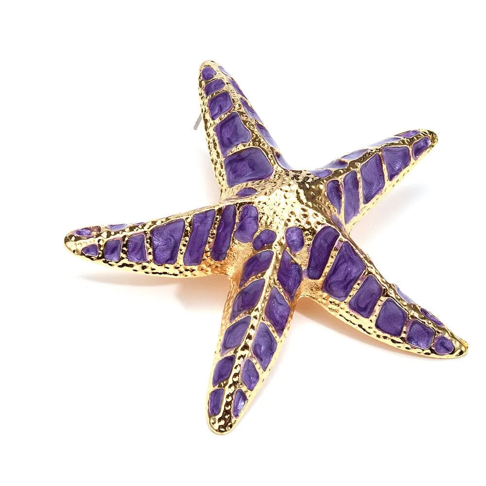 STARFISH EARRINGS IN PURPLE Gloria Lanvin