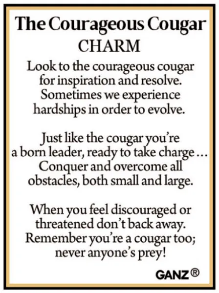The Courageous Cougar Token Charm 1.25"