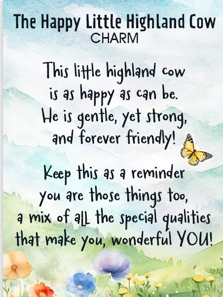 The Happy Little Highland Cow Token Charm 1.5"