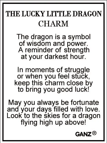 The Lucky Little Dragon Token Charm 1"