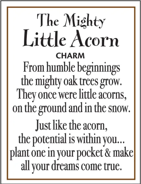 The Mighty Little Acorn Token Charm