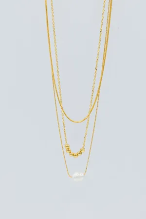Triple Chain Necklaces in Gold | N8644G