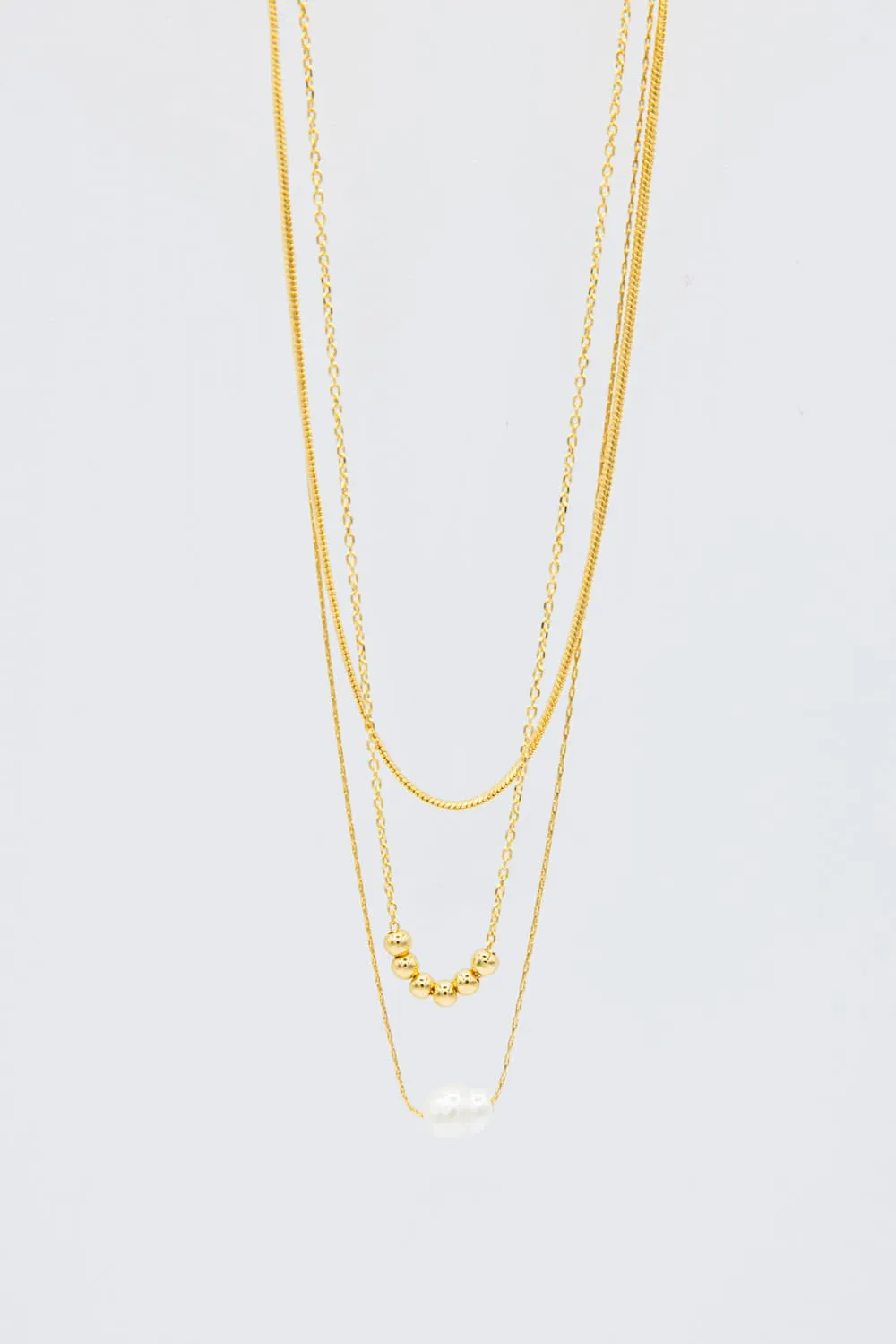 Triple Chain Necklaces in Gold | N8644G