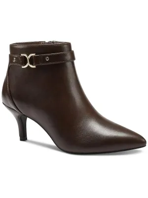 Ulyssa  Womens Pointed Toe Faux Leather Booties