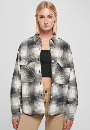 Urban Classics - Ladies Oversized Check Whitesand/Black - Shirt