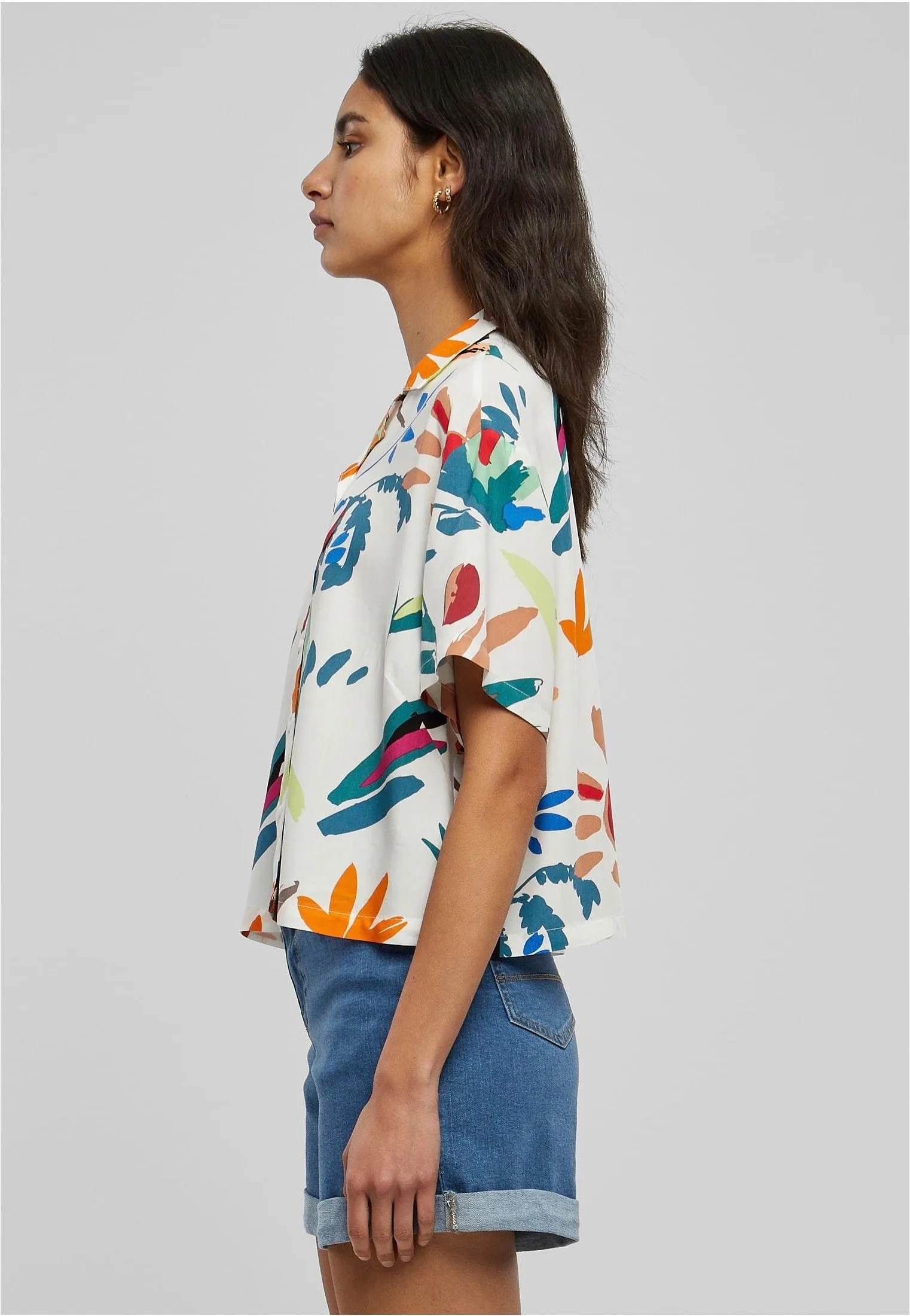 Urban Classics - Ladies Viscose Resort Whitesandfruity - Shirt
